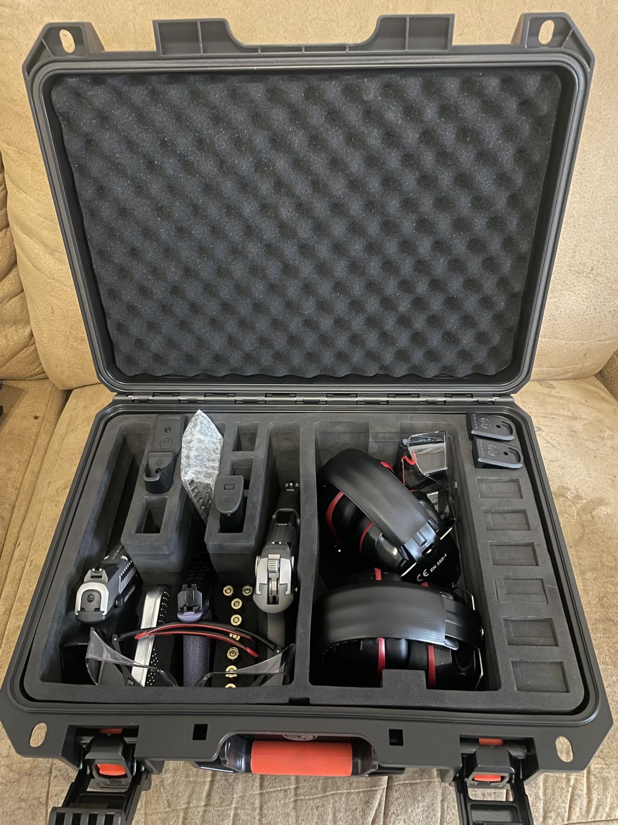 Gun Case for Handguns, Pre-Cut Multiple Pistols Case Shockproof Waterproof Hard Pistol Case with Desiccant TSA Approved Firearm Travel Case customer photo 2