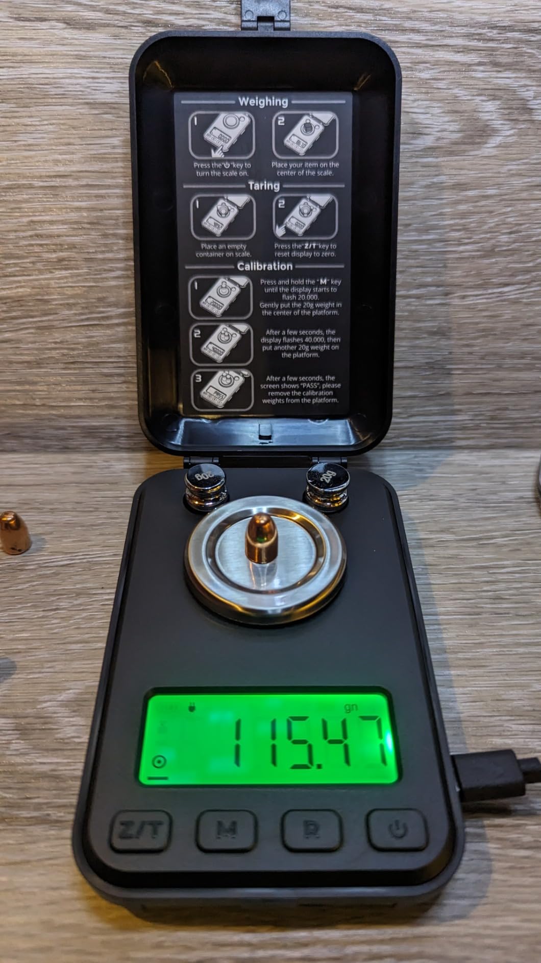 Reloading Scale 50g/0.001g with Powder Trickler and 3 Backlight Modes - Milligram Scale with Tare, Counting, 6 Units, USB/Battery, 2 x 20g Calibration Weights customer photo 2