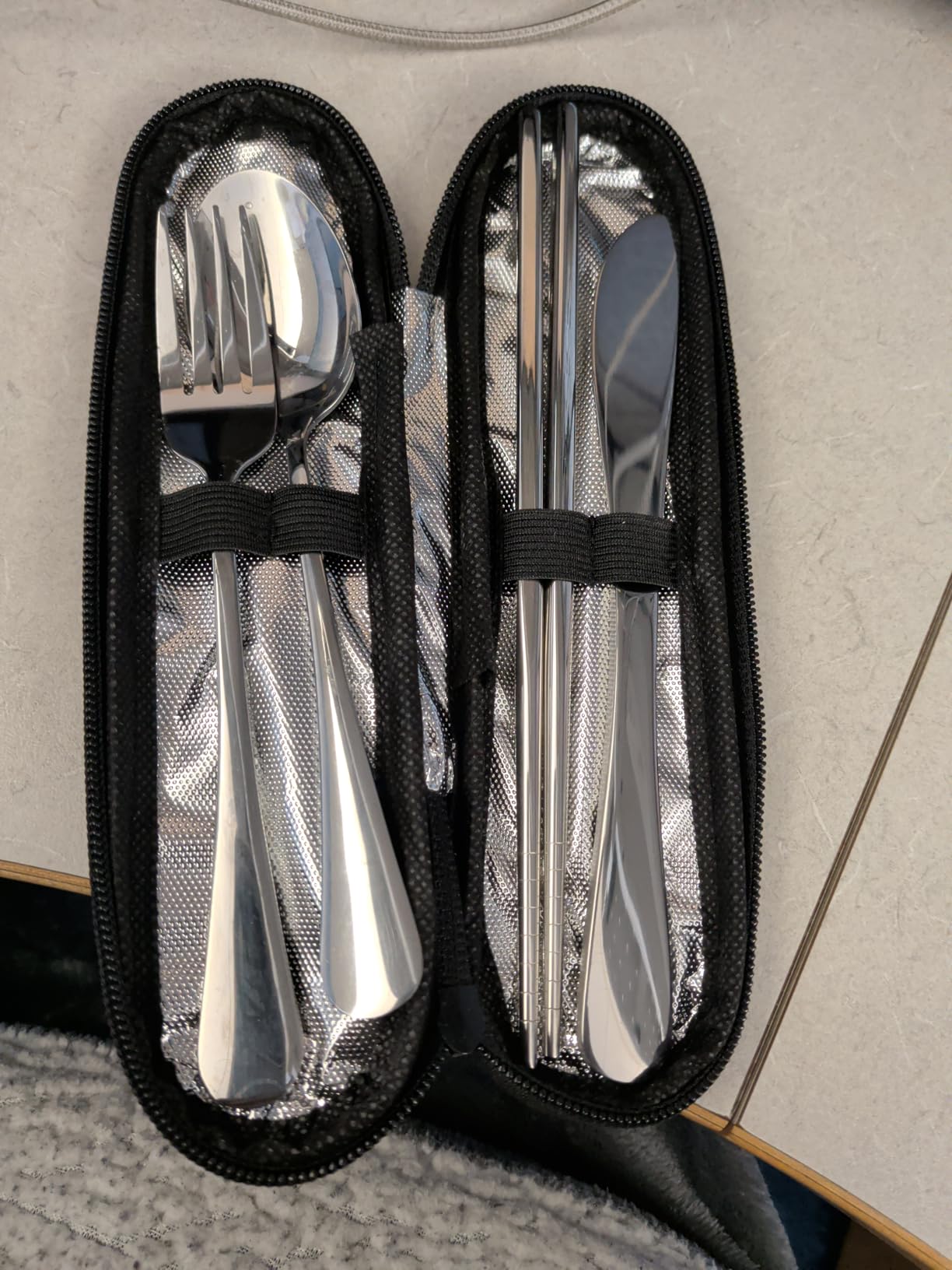 Travel Utensils with Case, Quatish Portable Silverware Set, Stainless Steel Reusable Travel Cutlery Set for Camping, Picnic customer photo 2