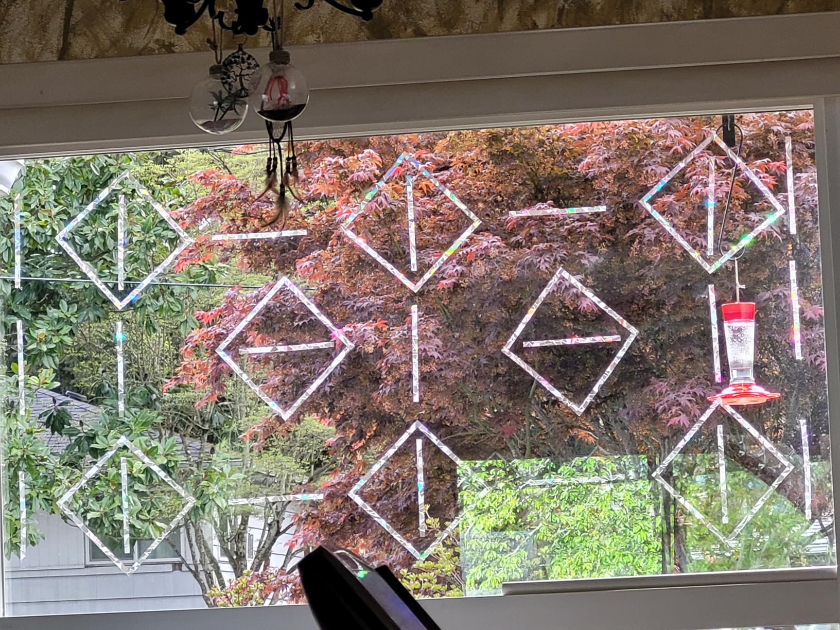 Strip Prism Window Collision Clings for Bird Strikes, 87 Pieces | Static Glass Reminder Sticker Decals, Window Anti-Collision, Rainbow Maker, Save Birds from Hitting Windows, Non Adhesive customer photo 2