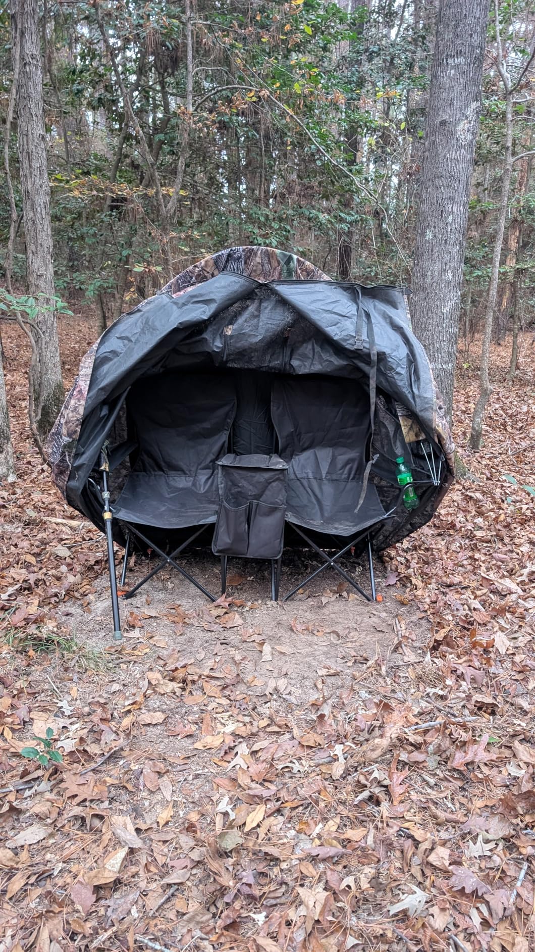 Hunting Chair Blind, 1/2 Man See Through Ground Blind, Camo Tent | Built-in Chair, Portable Blind, One-Way See Through customer photo 1