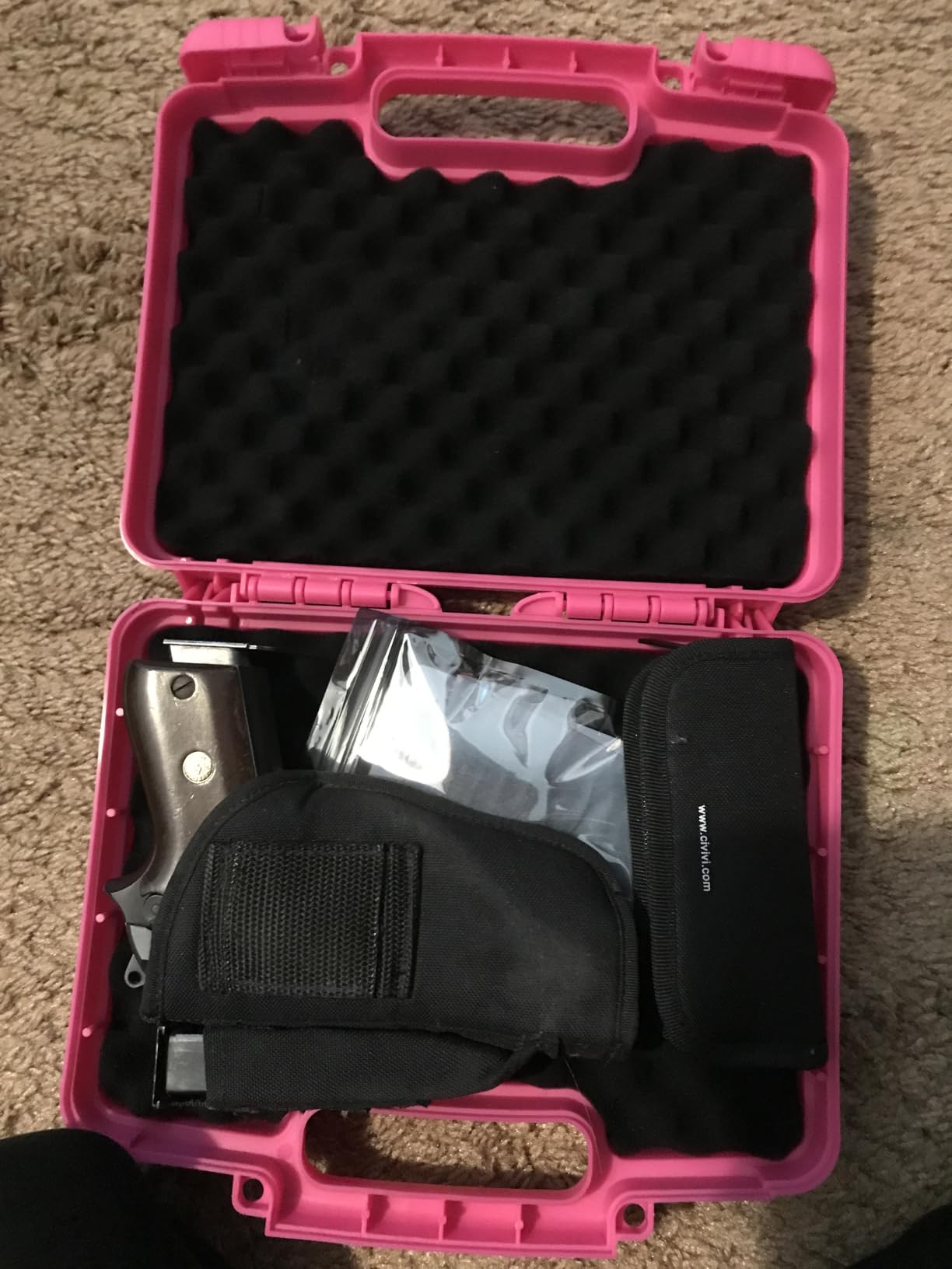 9mm Gun Case Lockable, TSA Approved Firearm Travel Case with TSA Lock, Pistol Case Hard Shell, Gun Safe for Handgun, Pistol, Revolver - Shockproof Gun Storage customer photo 2