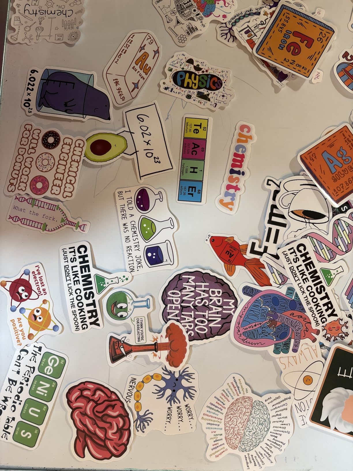 100 Pcs Science Stickers,Physics Biology Chemistry Lab Stickers | Waterproof,Vinyl,for Laptop Water Bottle,Back to School Gifts,Laboratory Classroom Decor,for Students Teacher Adults customer photo 1
