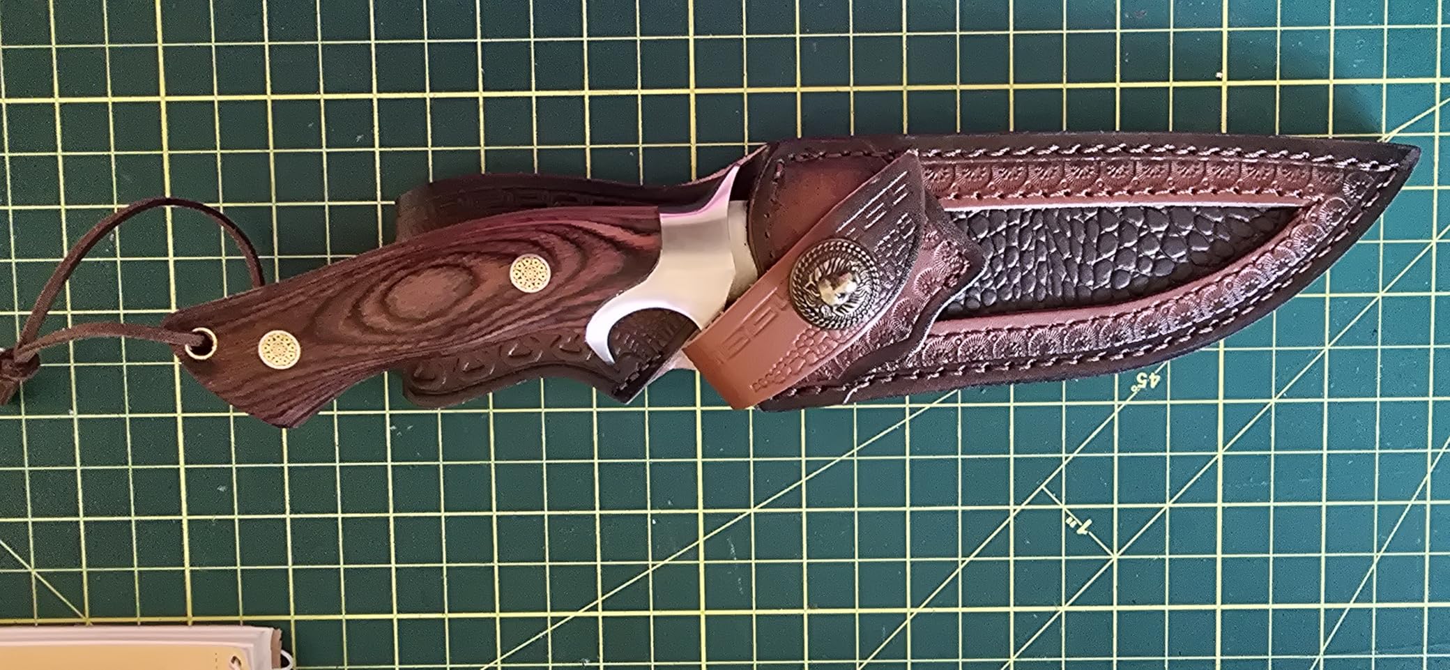 Dragon Creek Tactical Knife Kydex - D2 Steel Outdoor Knife with Sheath | Brown G10 Full Tang Handle for Outdoor Survival Camping Hiking Thanksgiving Gift Men customer photo 1