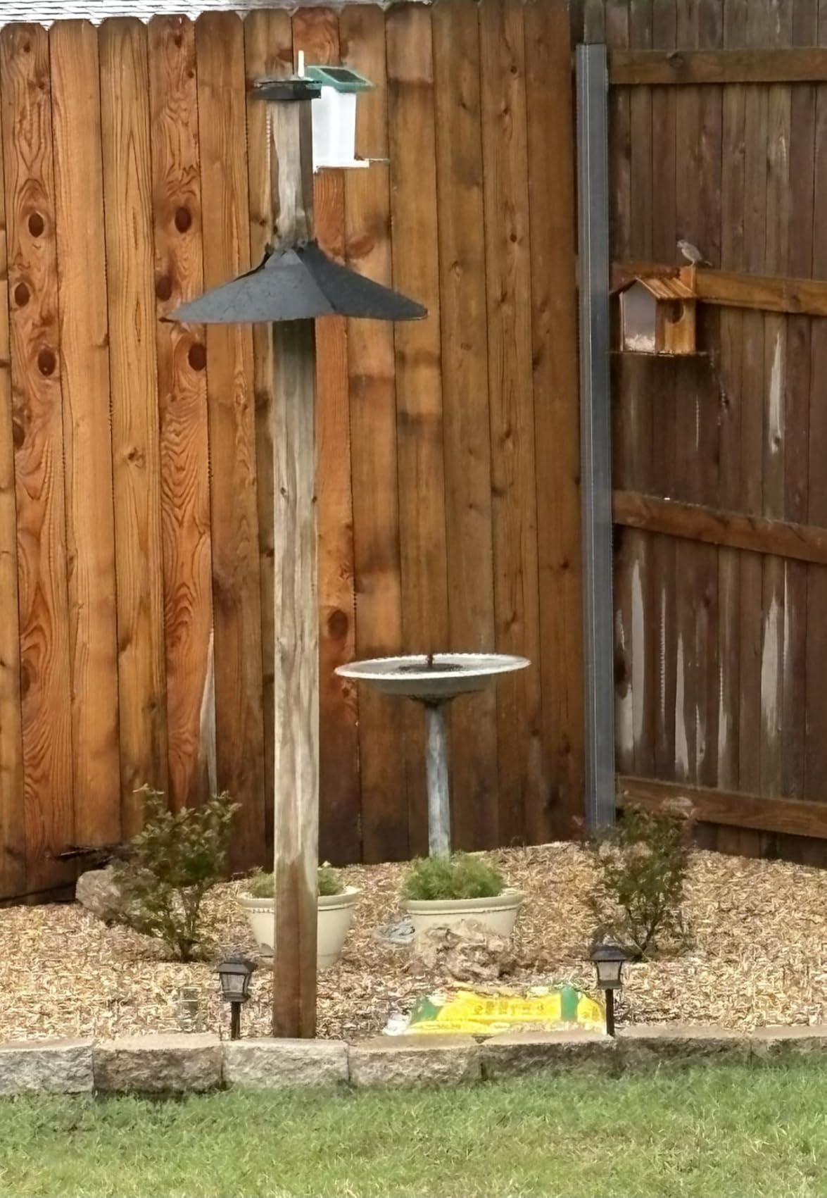 24 Inch Metal Squirrel Baffle, Adjustable Opening Size, for Up to 4x4 Wide Wooden Post, Squirrel Baffle for Bird Feeders Without Removing Bird Feeder Poles Or Shepherd's Hooks, Deep Black 1 Pack customer photo 2