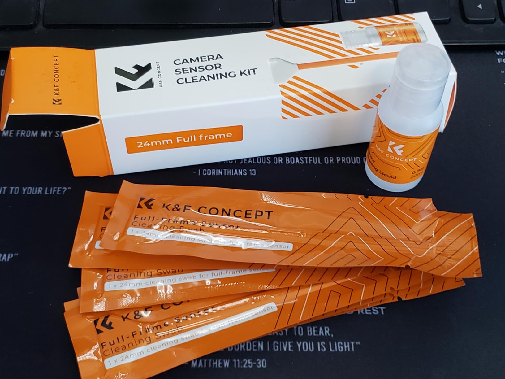 K&F CONCEPT 24mm Full Frame Sensor Cleaning Kits, with 20ml Sensor Cleaner | Sensor SwabsX6, Vacuum Sealed, Gentle Cleaner, Multi-Device Use, Precision Cleaning, for Nikon Sony Canon Camera Clean, MA01 customer photo 1