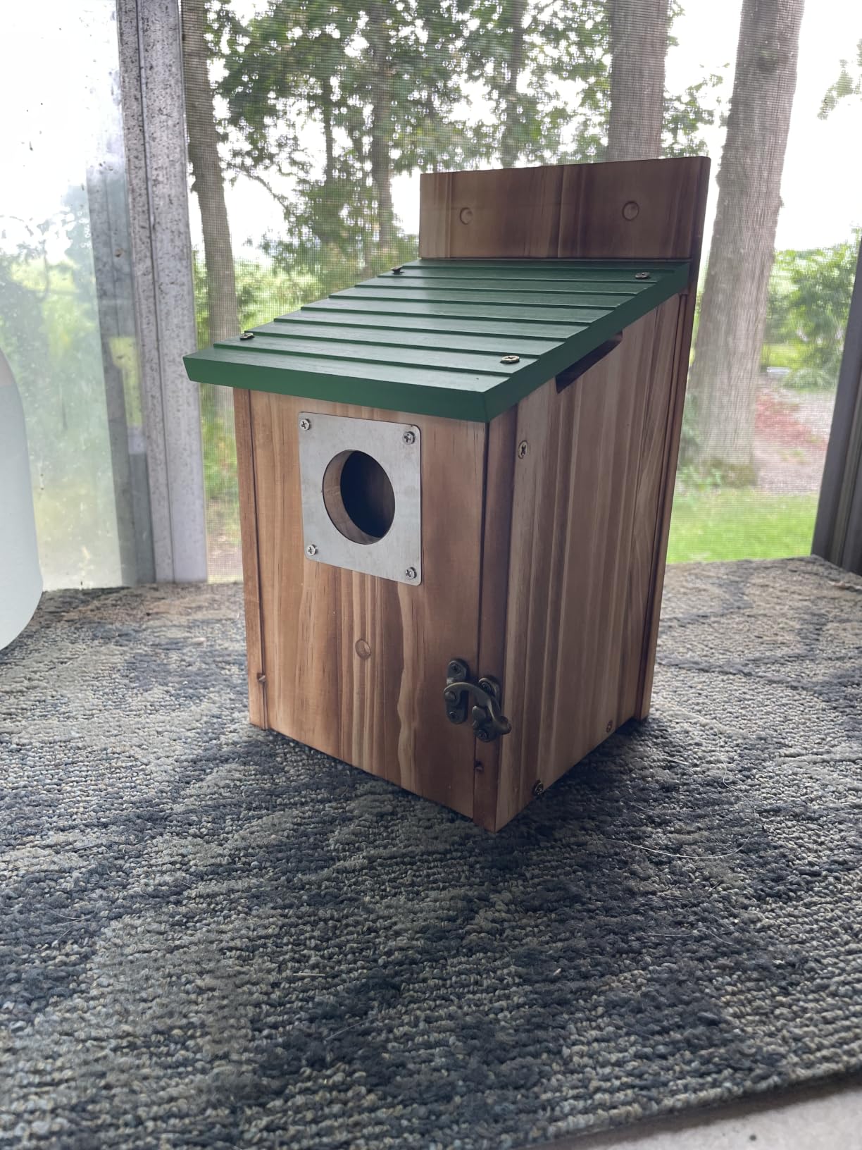 2 Pack Bird Houses for Outside - Cedar Bluebird Houses with Metal Predator Guard, Birdhouse for Wren Bluebirds Finches Swallows customer photo 2