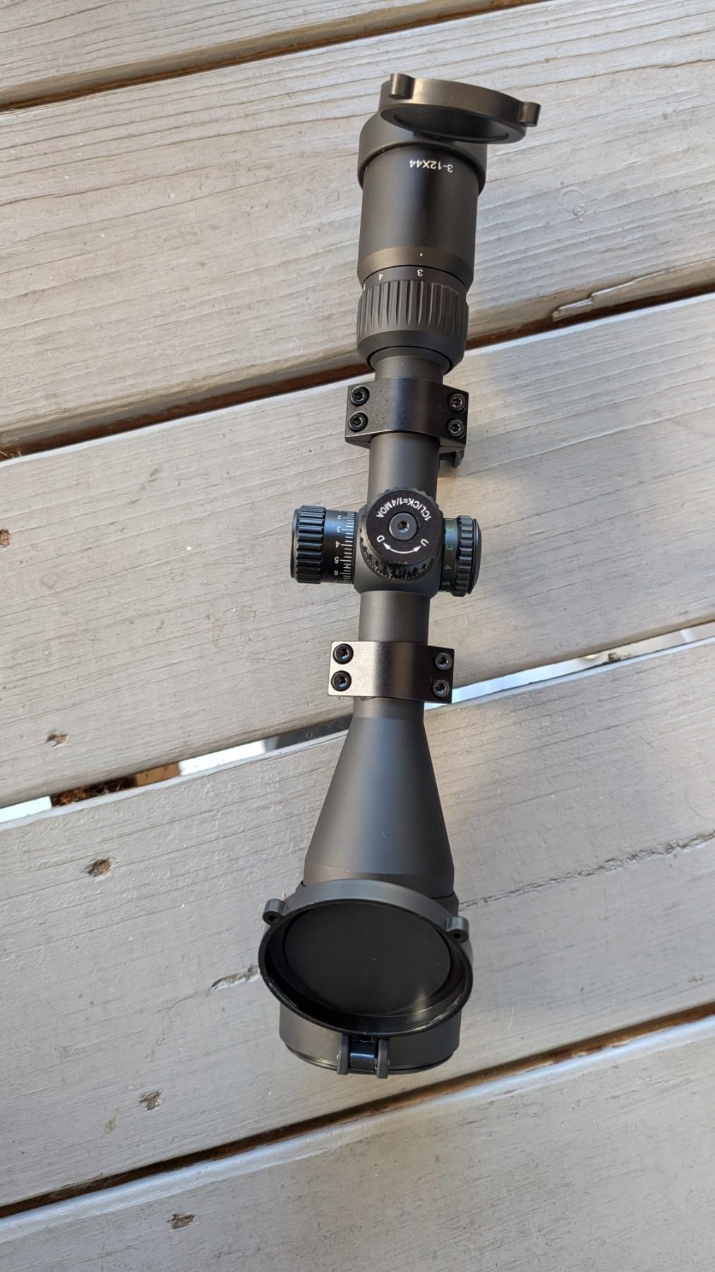 CVLIFE 3-12x44 AO Rifle Scope - Medium Range Scope with Locking Turret - Red and Green Illuminated 1