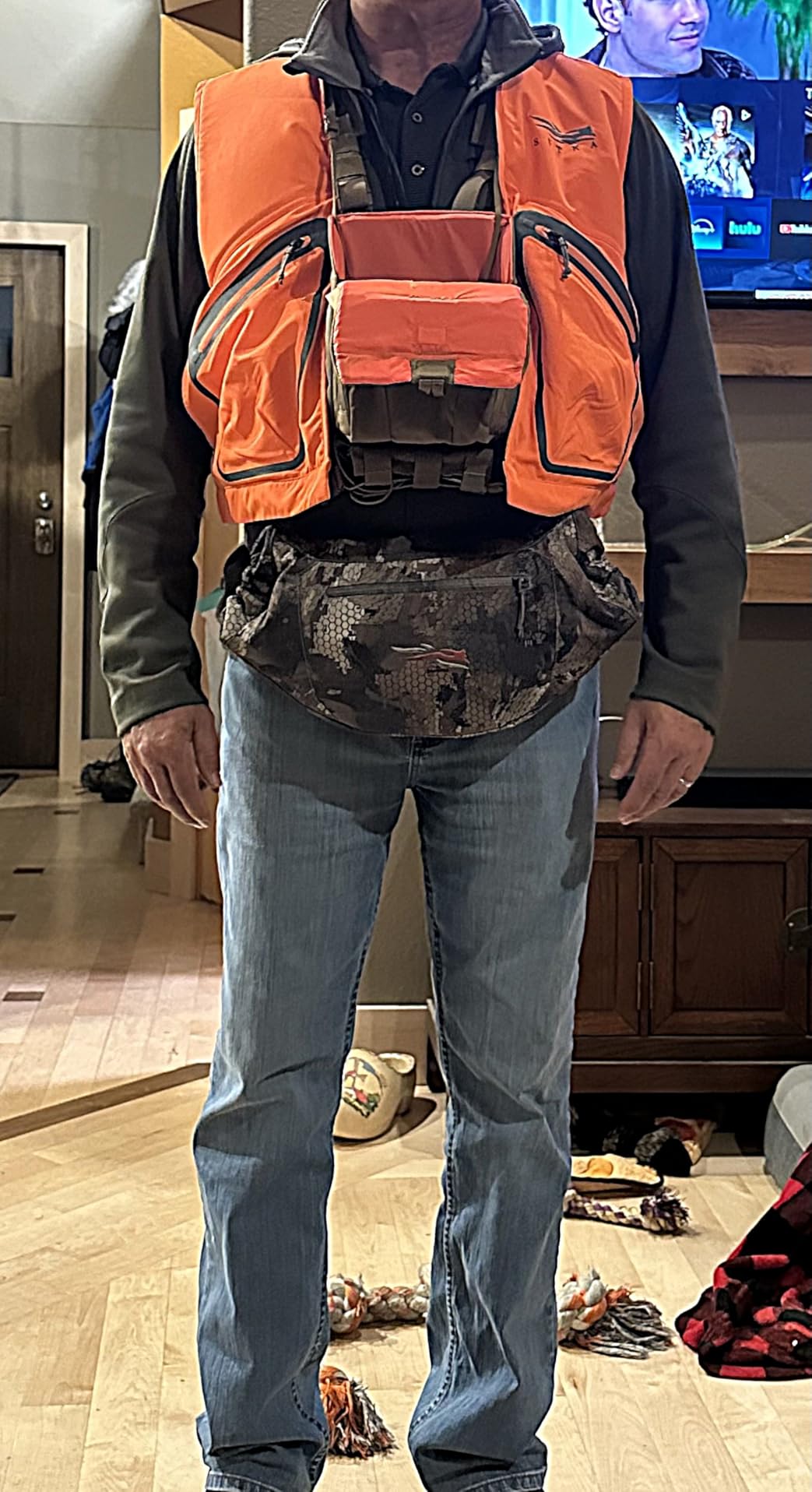 Binocular Harness Case Bino Chest Pack with Magnetic Closure and MOLLE System Water-repellent for Hunting (Combination, Green) customer photo 2