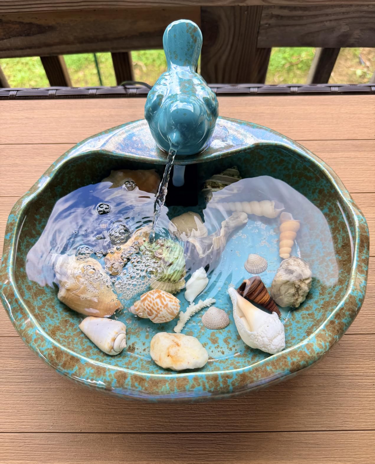 Ceramic Solar Fountain Bird Bath with Battery Backup, Solar Garden Fountain | Bird Bath Fountains Solar Power for Garden, Patio & Yard Decor, Working at Night for at Least 6 Hours (Bird) customer photo 1