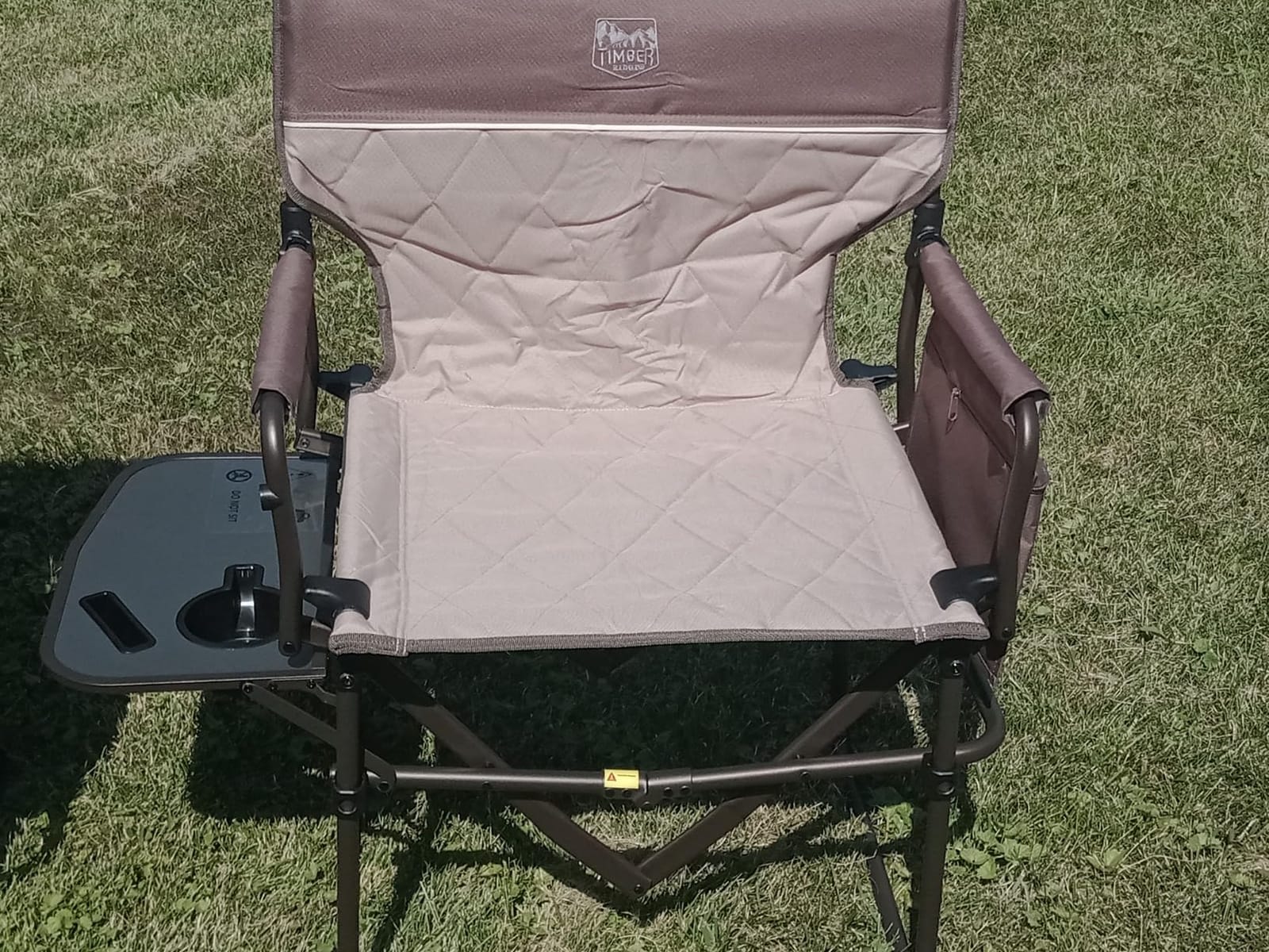 TIMBER RIDGE 400lbs Heavy Duty Camping Chair Portable Directors Chair | Folding Camp Chair with Side Table & Pocket Compact Size for Outdoor, Lawn, Sports and Fishing, Black customer photo 1