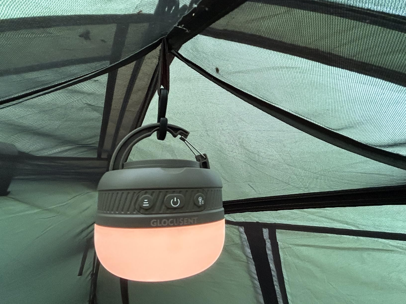 Glocusent 400H Camping Lantern, 5000mAh Rechargeable Lantern, Solar Pocket | LED Camping Lantern with 5 Brightness 3 Modes, IPX5 Waterproof, Pocket Lanterns for Power Outages, Emergency Light, Camping customer photo 2