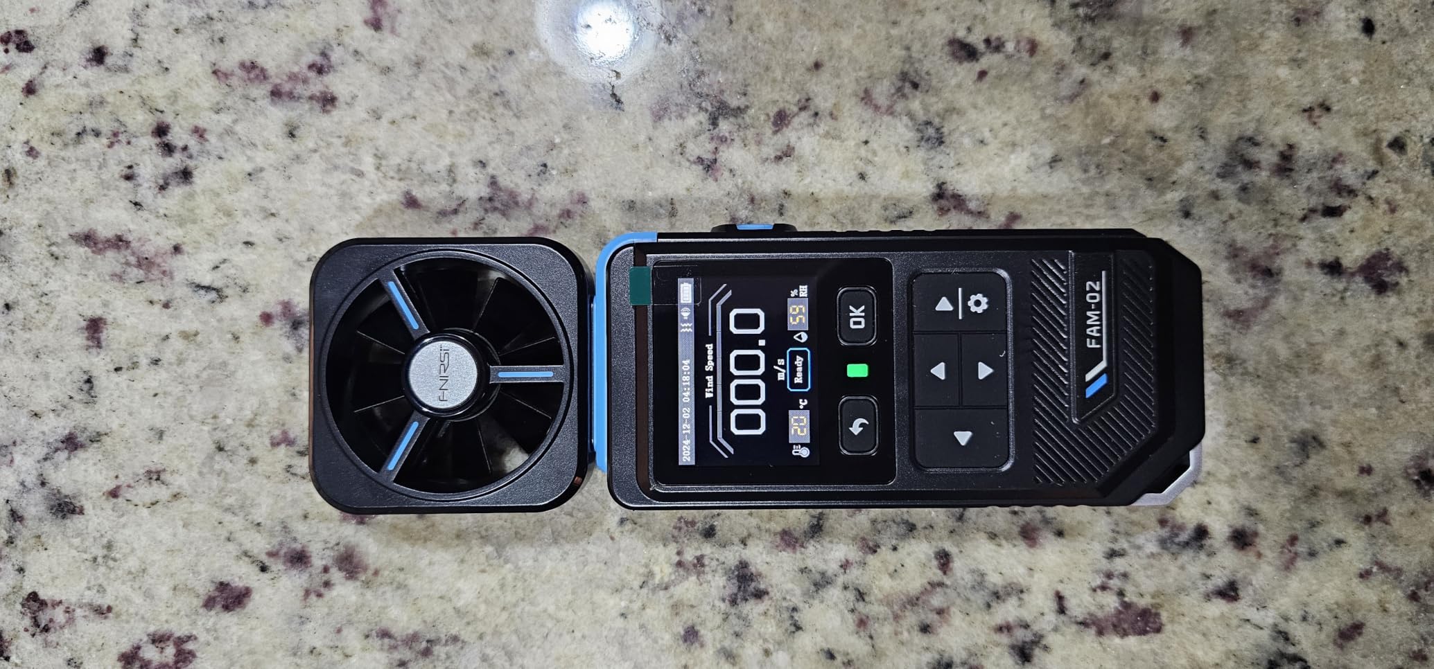 FAM-02 Handheld Anemometer Digital Wind Speed CFM Meter,1500mAh Rechargeable Battery,2.0
