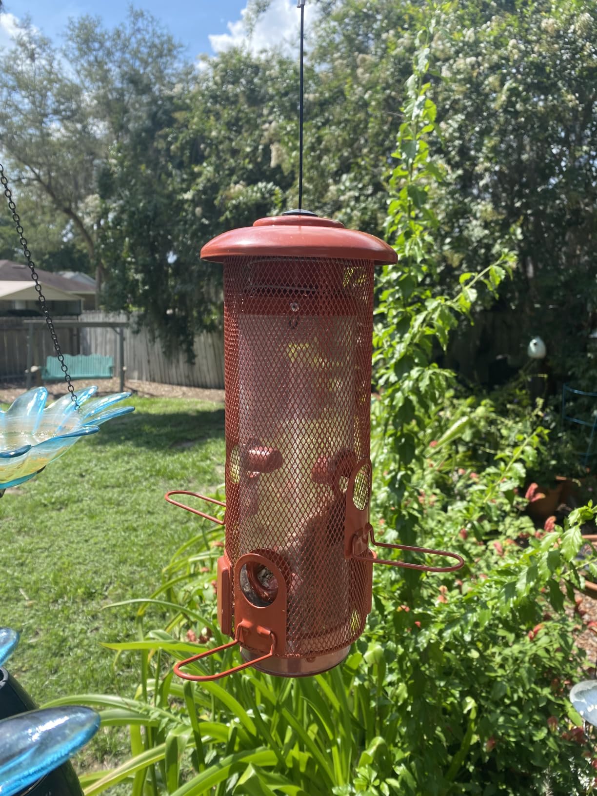 Squirrel Baffle for Bird Feeder Pole, Installation Without Removing the Pole, Wrap Around Poles Protect Bird Feeder, Suitable for Shepherd Hooks customer photo 1