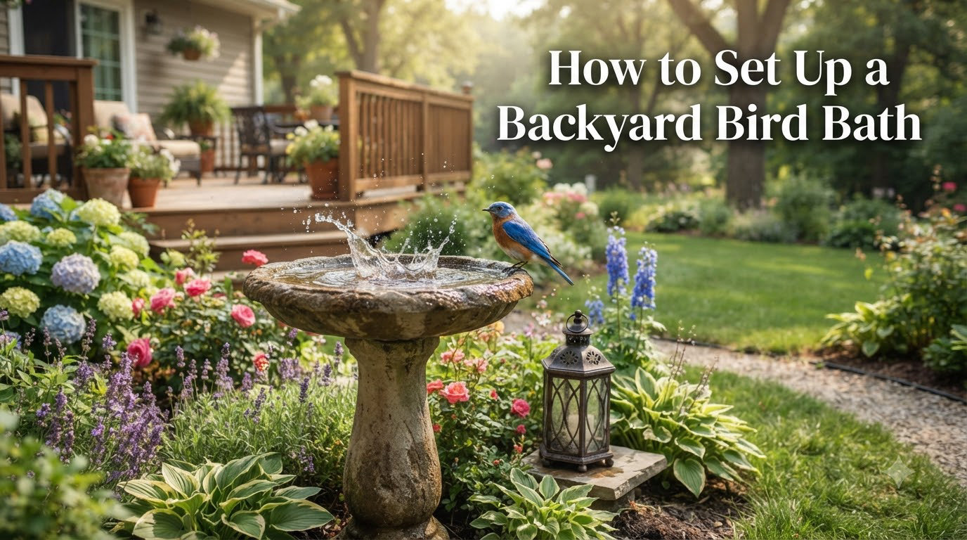 How to Set Up a Backyard Bird Bath