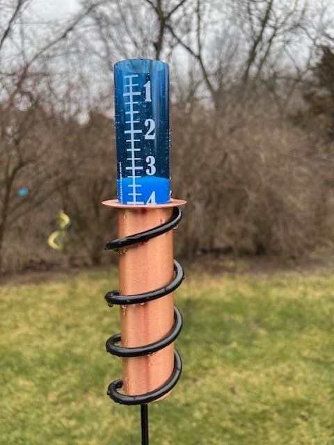 WCRG Copper Rain Gauge for Yard, Steel Stake - Outdoor Sprinkler Gauges, Shatterproof, Winter-Safe, Accurate, Decorative customer photo 1