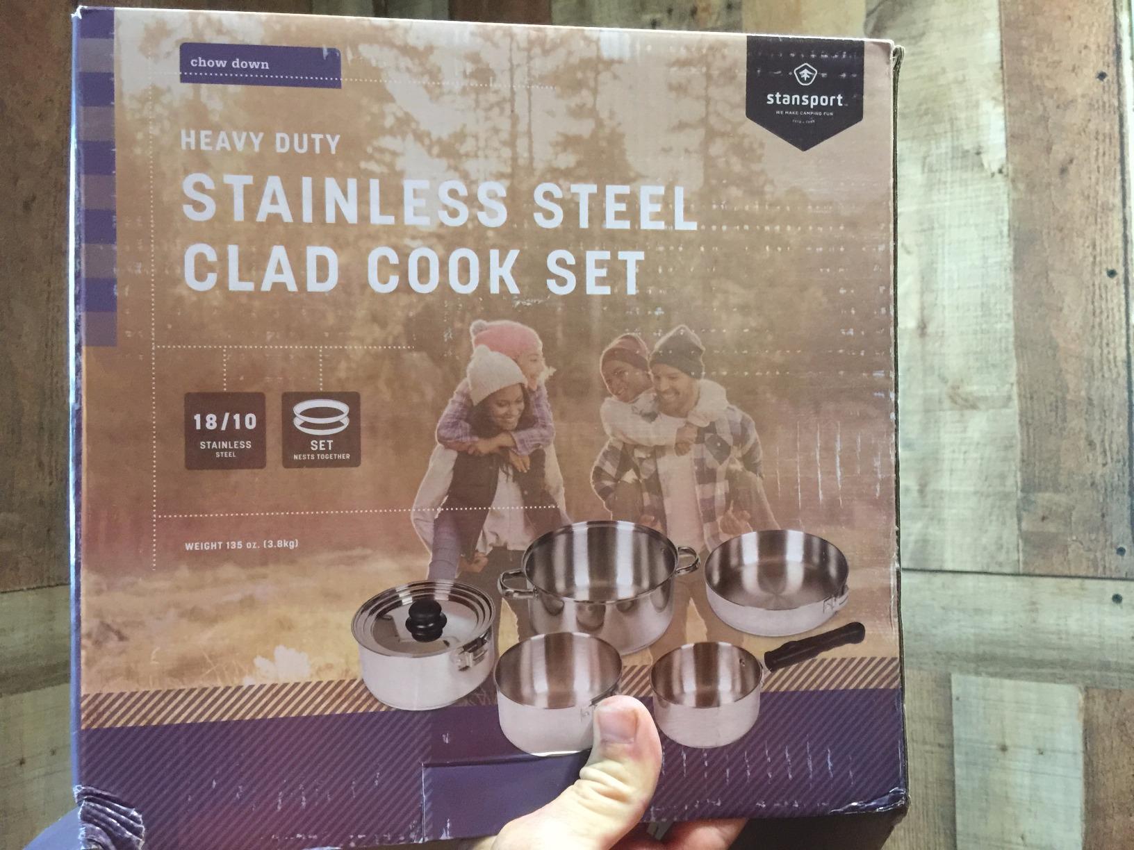 Stansport Stainless Steel Camping Cookware Set – Durable Nesting Mess Kit for Backpacking, Hiking & Outdoor Cooking – Compact Portable Pot & Pan with Carry Bag – Multiple Sizes for Family to Solo Use customer photo 1