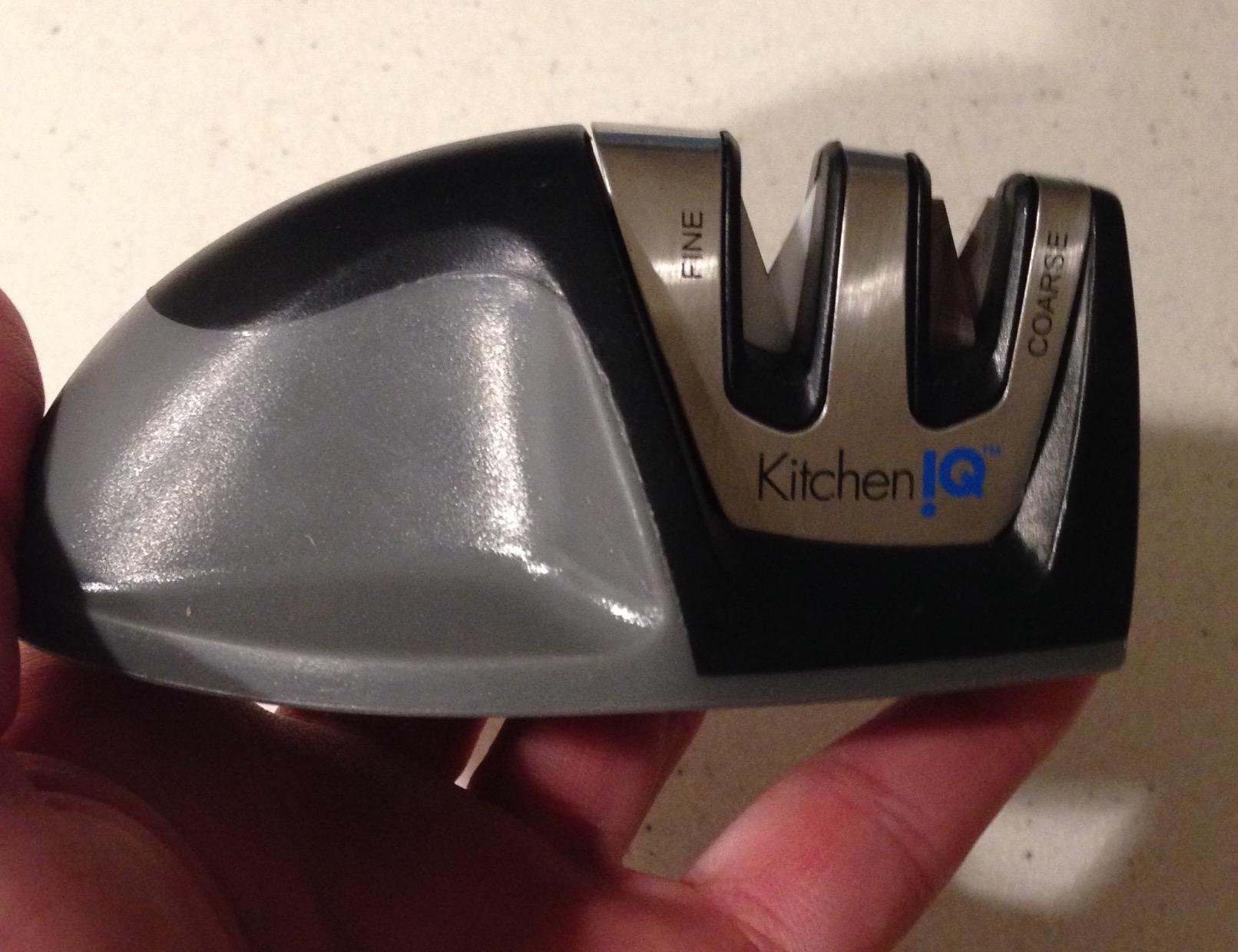 KitchenIQ 50009 Edge Grip 2-Stage Knife Sharpener, Black, Coarse & Fine Sharpeners, Compact for Easy Storage, Stable Non-Slip Base, Soft Grip Rubber Handle, Straight & Serrated Knives customer photo 1