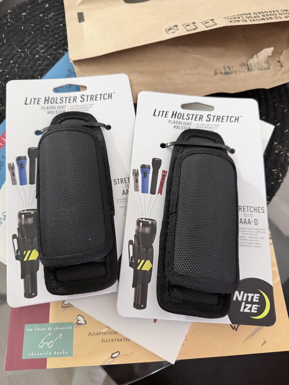 Nite Ize Lite Holster Stretch, Expandable, Secure Flashlight Holder With Belt Clip, Universal Sizing, N00874-BRK, Black customer photo 2