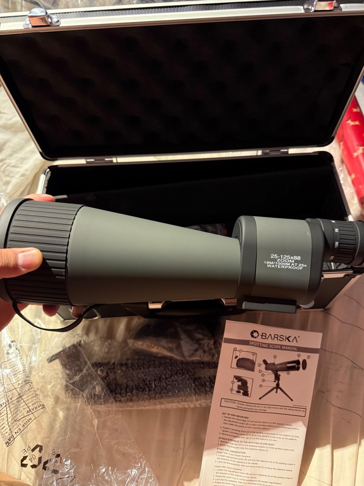 Barska Benchmark Waterproof Straight Spotting Scope with High Zoom Power, Objective Focus, Carrying Case & Tripod for Hunting Birding Target Shooting customer photo 2
