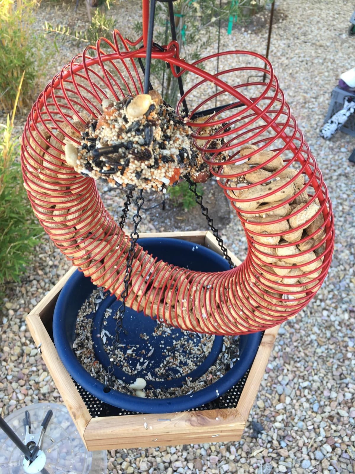 Red Peanut Wreath Bird Feeder, 13 Inch Hanging Whole Nut Feeder customer photo 1
