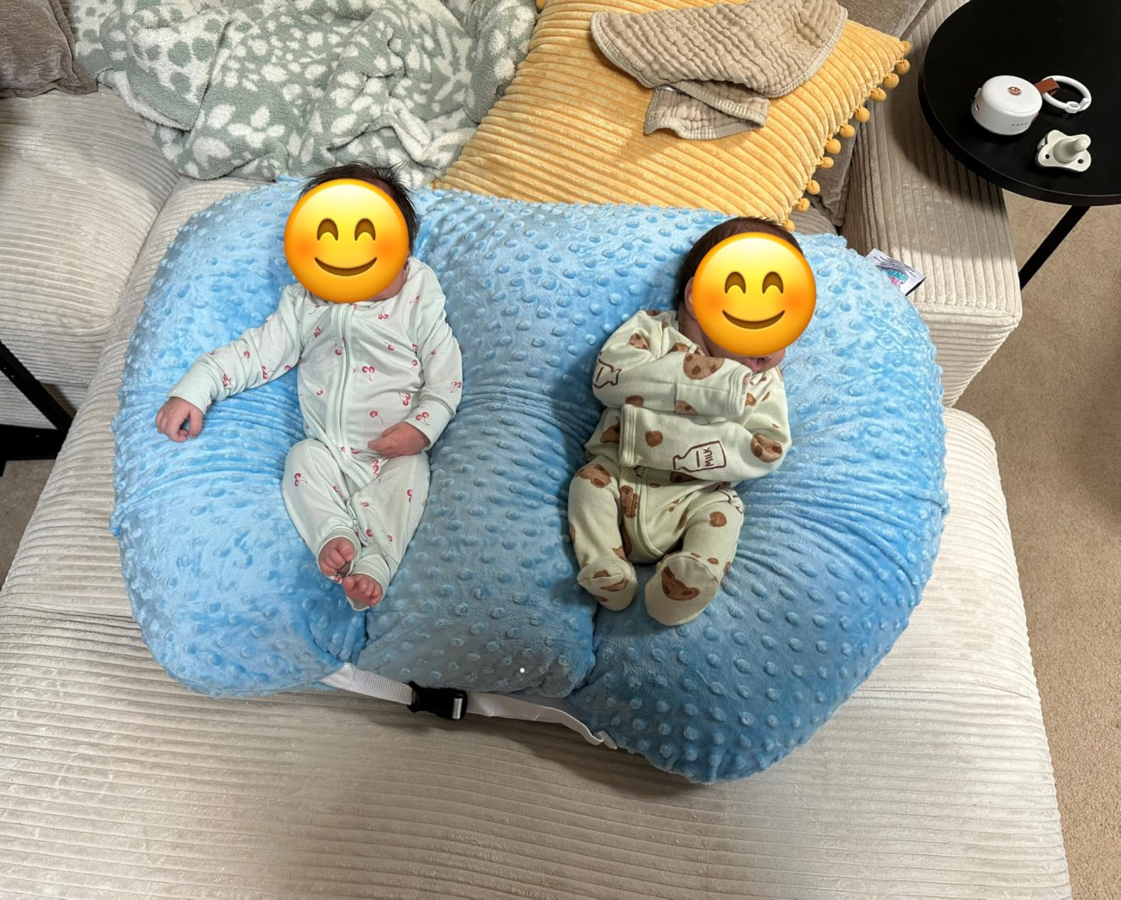 Twin Z Nursing Pillow | Bottle or Breastfeeding | Plus Size Friendly - Blue customer photo 1