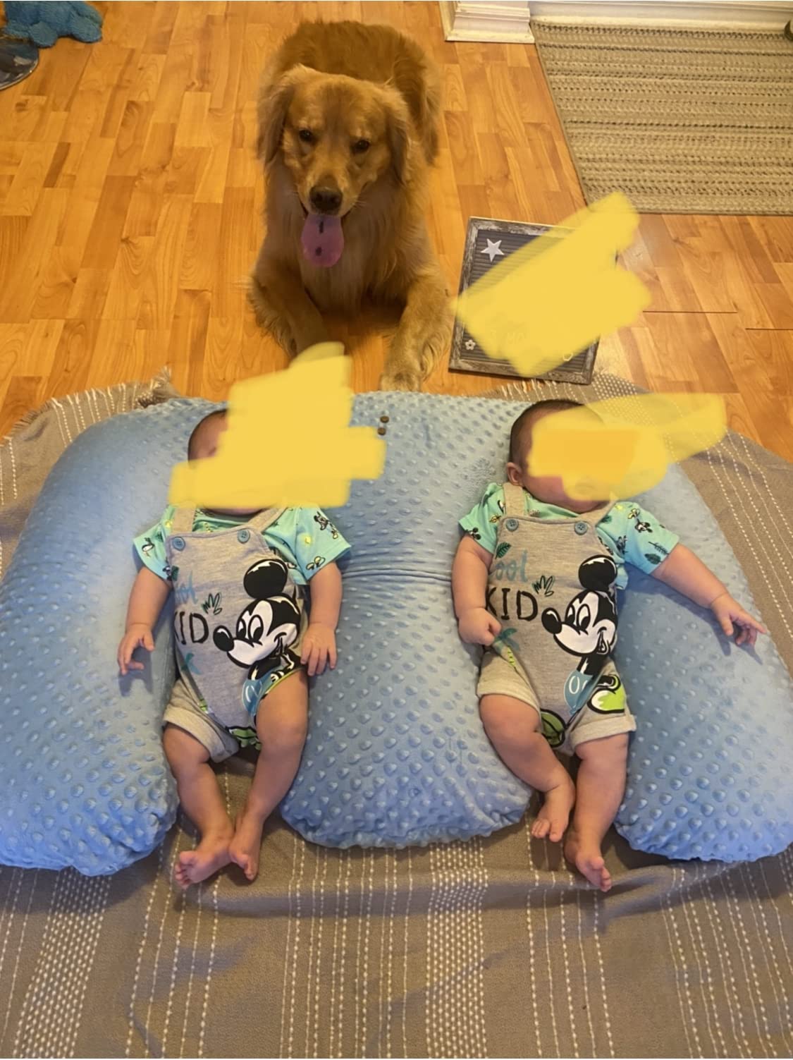 Twin Z Nursing Pillow | Bottle or Breastfeeding | Plus Size Friendly - Blue customer photo 2