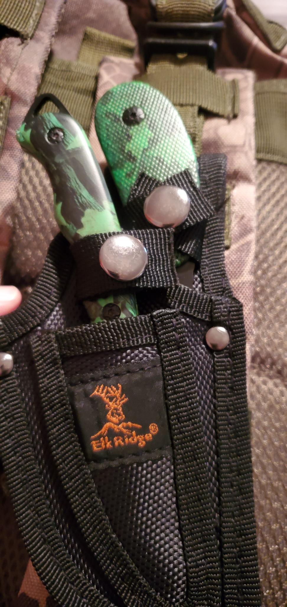 Elk Ridge ER-300 Series, 2-Piece Fixed Blade Hunting Knife Set with Gut Hook and Caping Knife, 3Cr13MoV Steel, Wood Handle, Nylon Sheath, 7 Inch and 6.4 Inch (Camo) customer photo 2