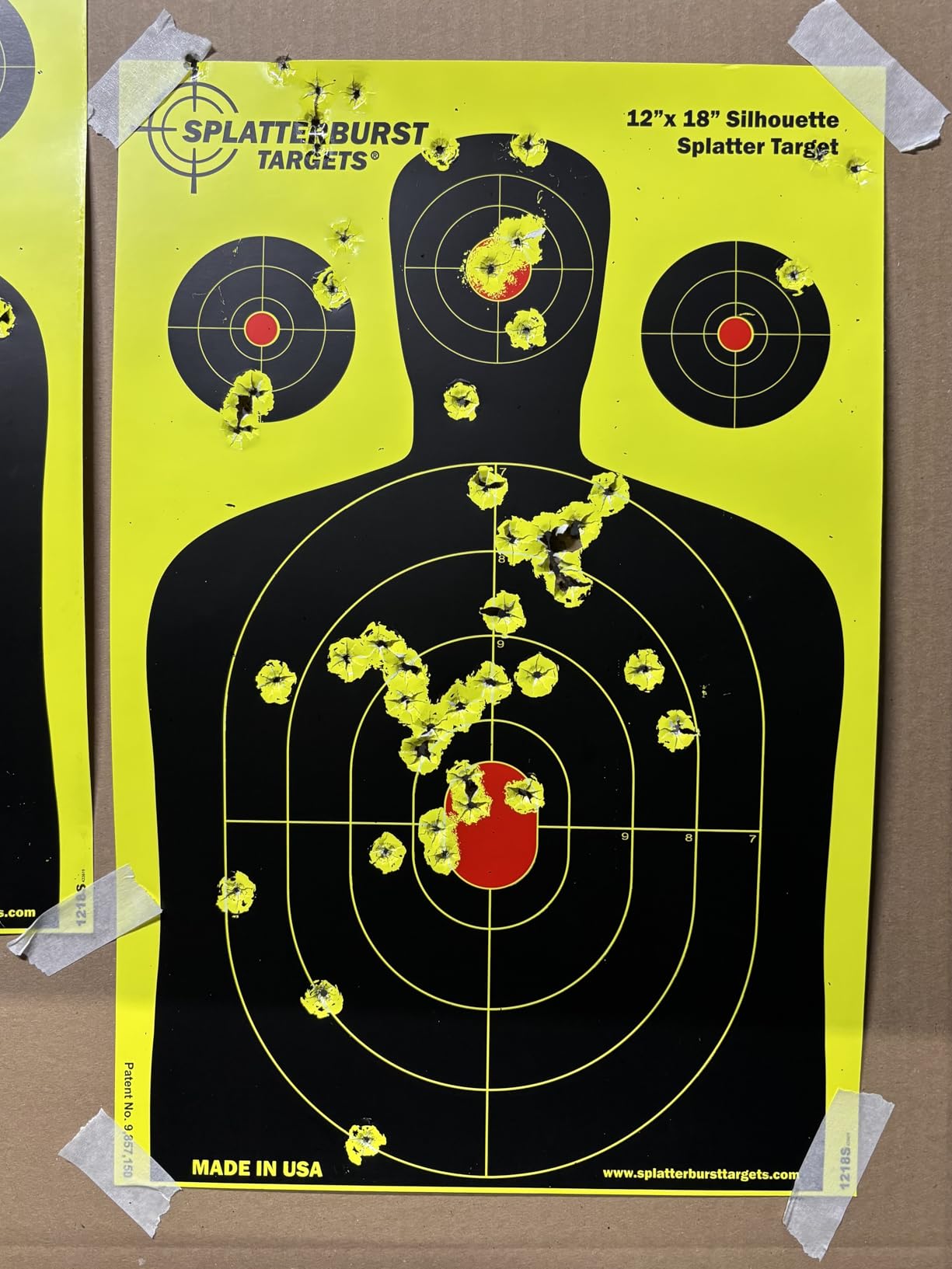 Splatterburst Targets - 12 x18 inch - Silhouette Splatter Target - Easily See Your Shots Burst Bright Fluorescent Yellow Upon Impact - Made in USA customer photo 2