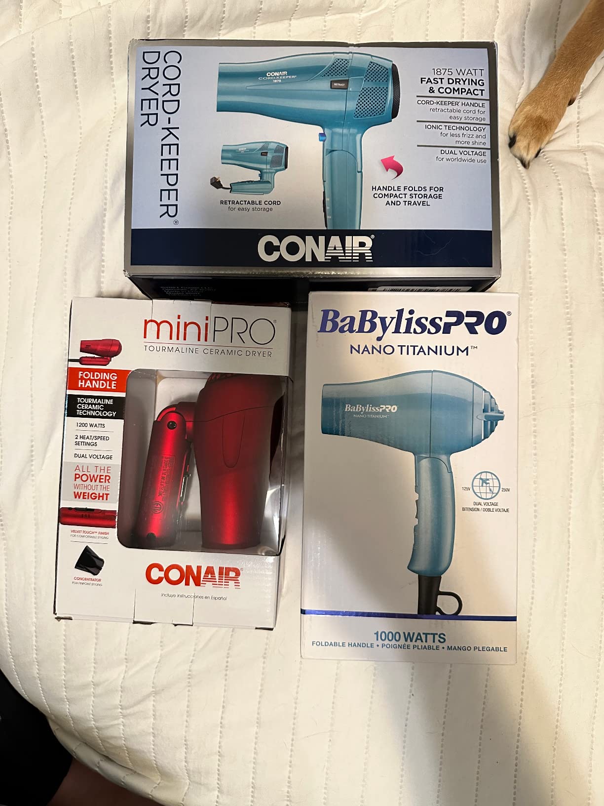 Conair Hair Dryer, Mini Pro, Travel, Folding Handle, Red customer photo 2