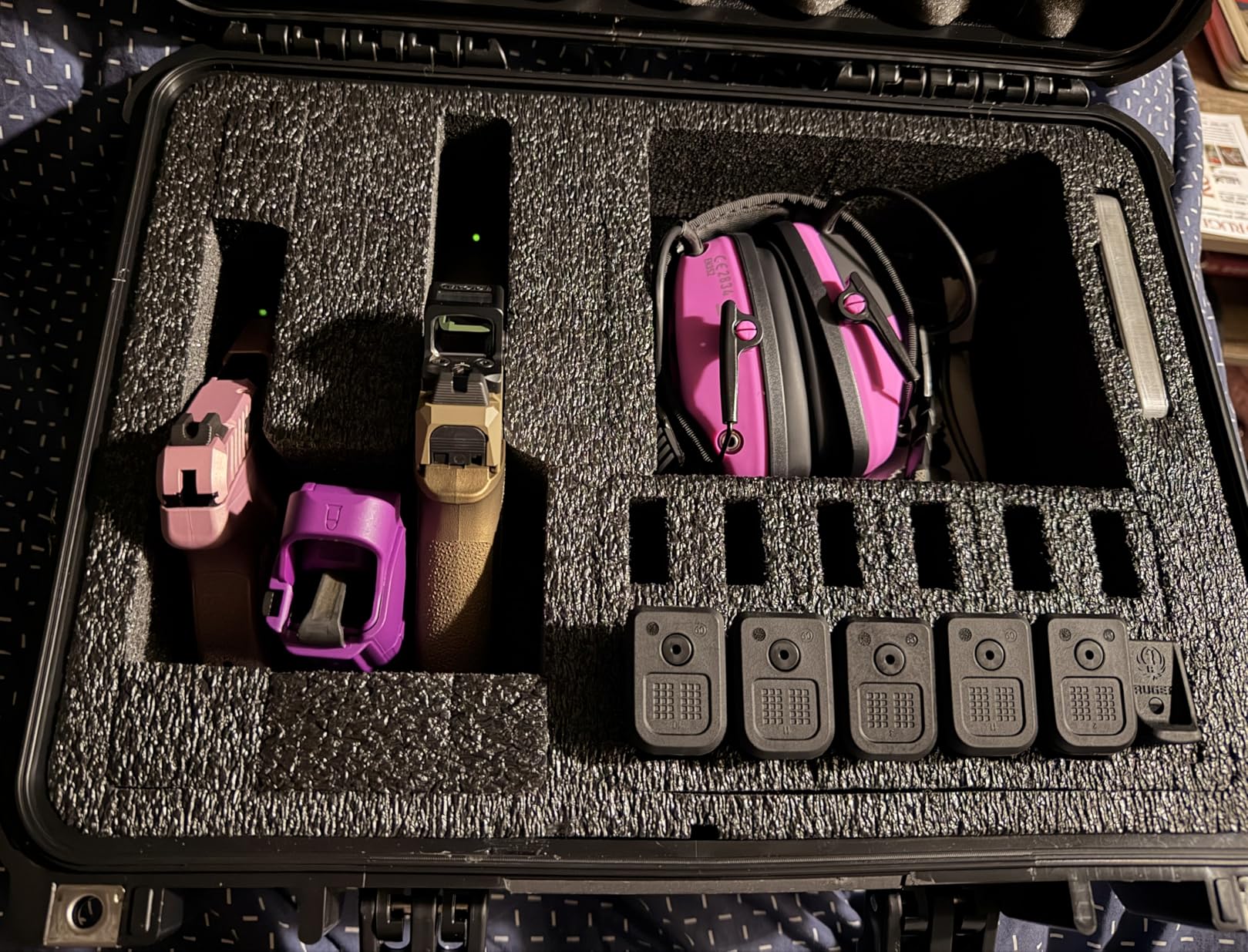 Case Club 2 Pistol & 18 Magazine Case with Accessory Pocket. Pre-Cut, Heavy Duty, Waterproof with Silica Gel for Gun Rust Prevention (Upgraded Gen-2) customer photo 2