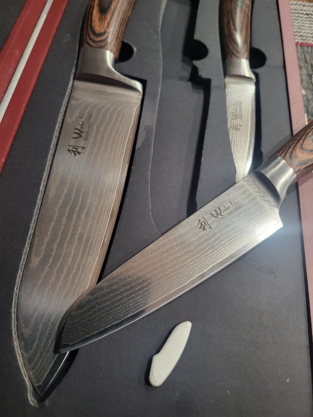 Wakoli EDIB 3-Piece Damascus Kitchen Knife Set, Elegant Wooden Gift Box customer photo 2