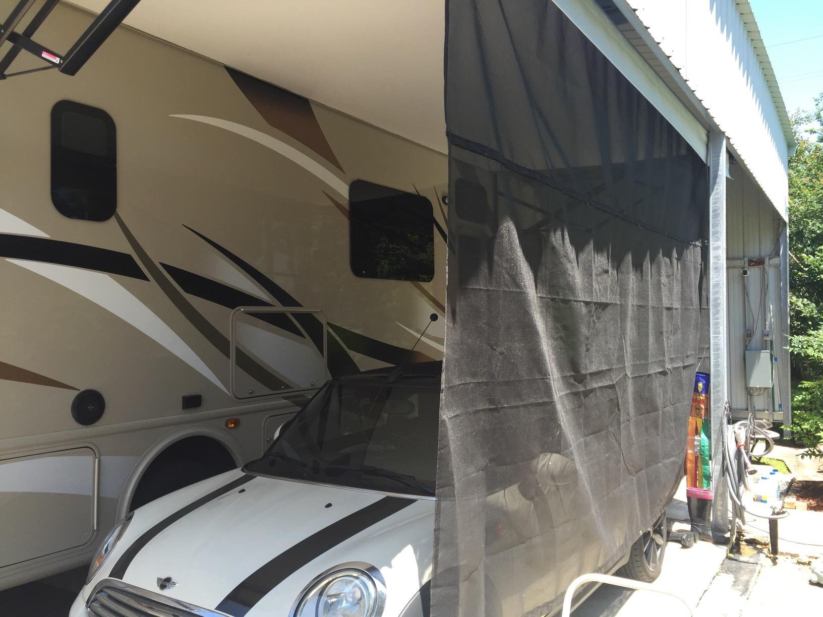 Carefree Of Colorado Drop RV Awning EZ ZipBlocker - Black Mesh RV Awning Shade Screen, Canopy Sun Blocker, Camper Accessory for Front Patio (15' x 9') customer photo 1