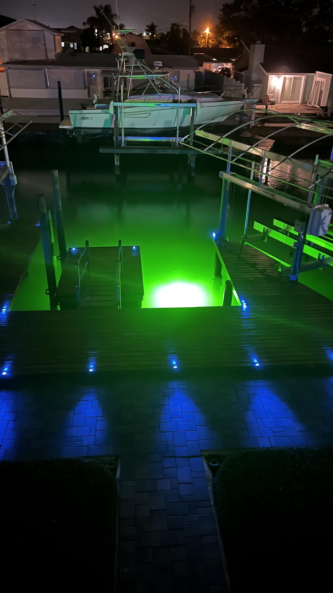 Saltwater Approved, Self Cleaning, Barnacle Burner Underwater Fish Light Bright Green 7,900 Lumens, Single Dock Light Complete Kit, 50' Lamp Cable, Automatic Dusk to Dawn, Easy Self Installation customer photo 1