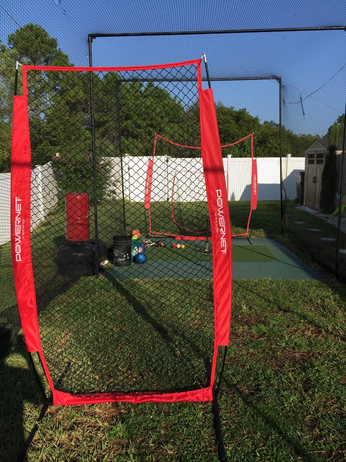PowerNet Baseball Training Equipment Baseball Net, Portable Softball Batting Practice Pitching Screen, 7-FT I-Screen or A-Frame Pitching Net customer photo 2
