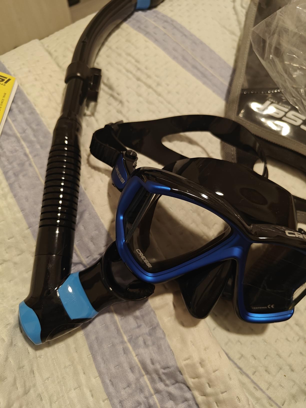 Cressi Panoramic Wide View Mask & Dry Snorkel Kit for Snorkeling, Scuba Diving - Pano 4 & Supernova Dry: Designed in Italy customer photo 2