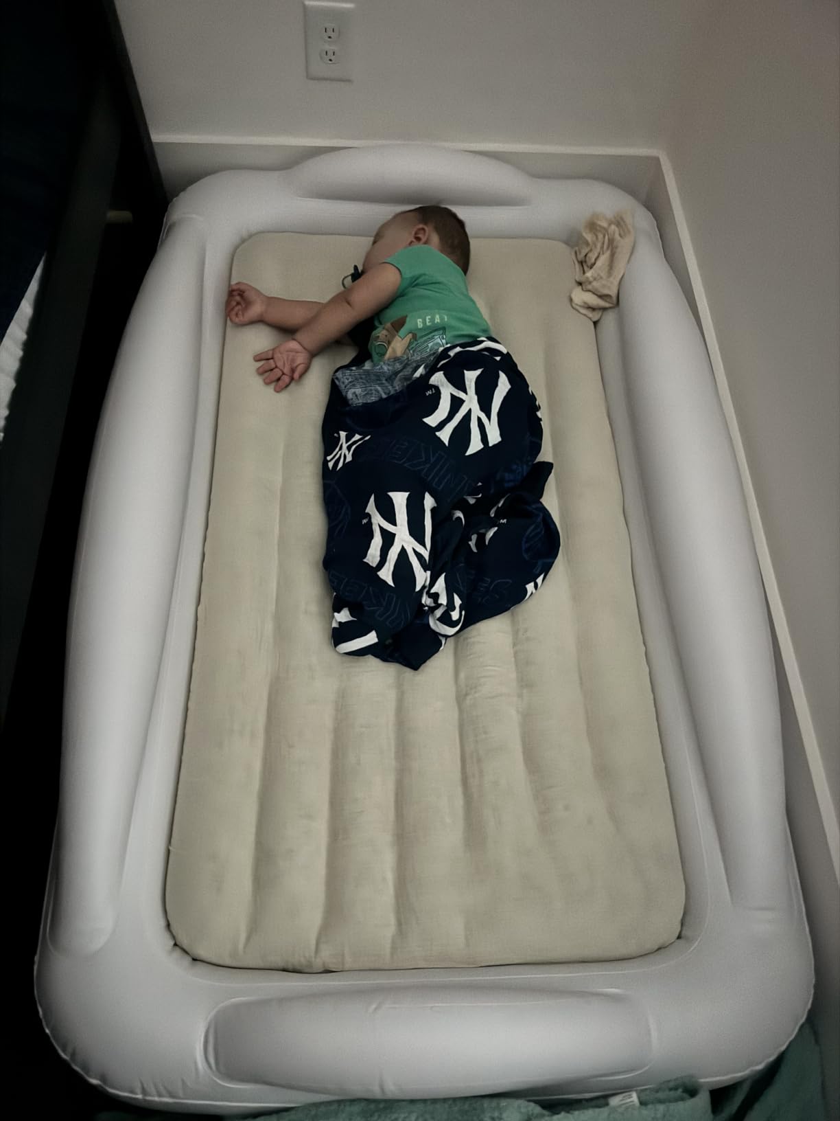 Hiccapop Inflatable Toddler Bed with Safety Bumpers, Kids Travel Bed, Navy customer photo 1