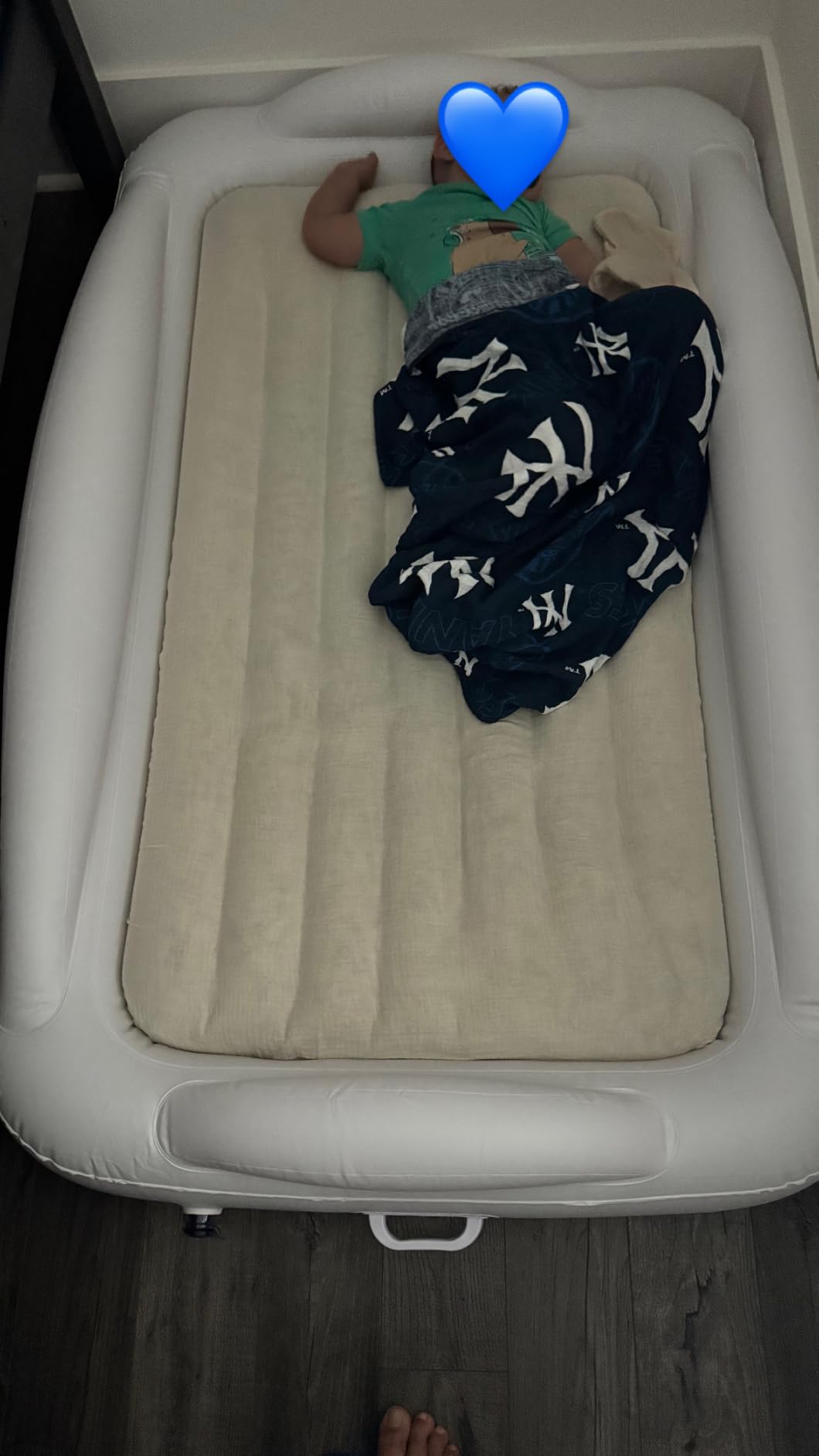 Hiccapop Inflatable Toddler Bed with Safety Bumpers, Kids Travel Bed, Navy customer photo 2