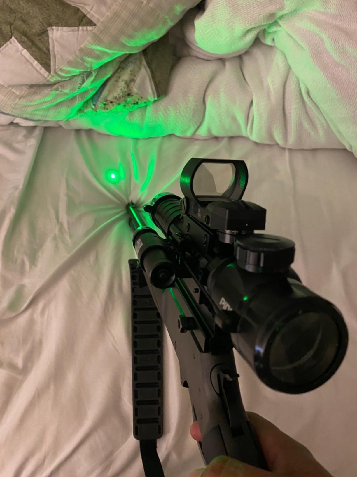 PINTY Rifle Scope Combo Set, Multi-in-1 Tactical Illuminated Hunting Scope with Red-Green Dot & Laser Sight, Compatible with 20mm Picatinny Weaver Rails for Hunting Shooting Airsoft customer photo 2