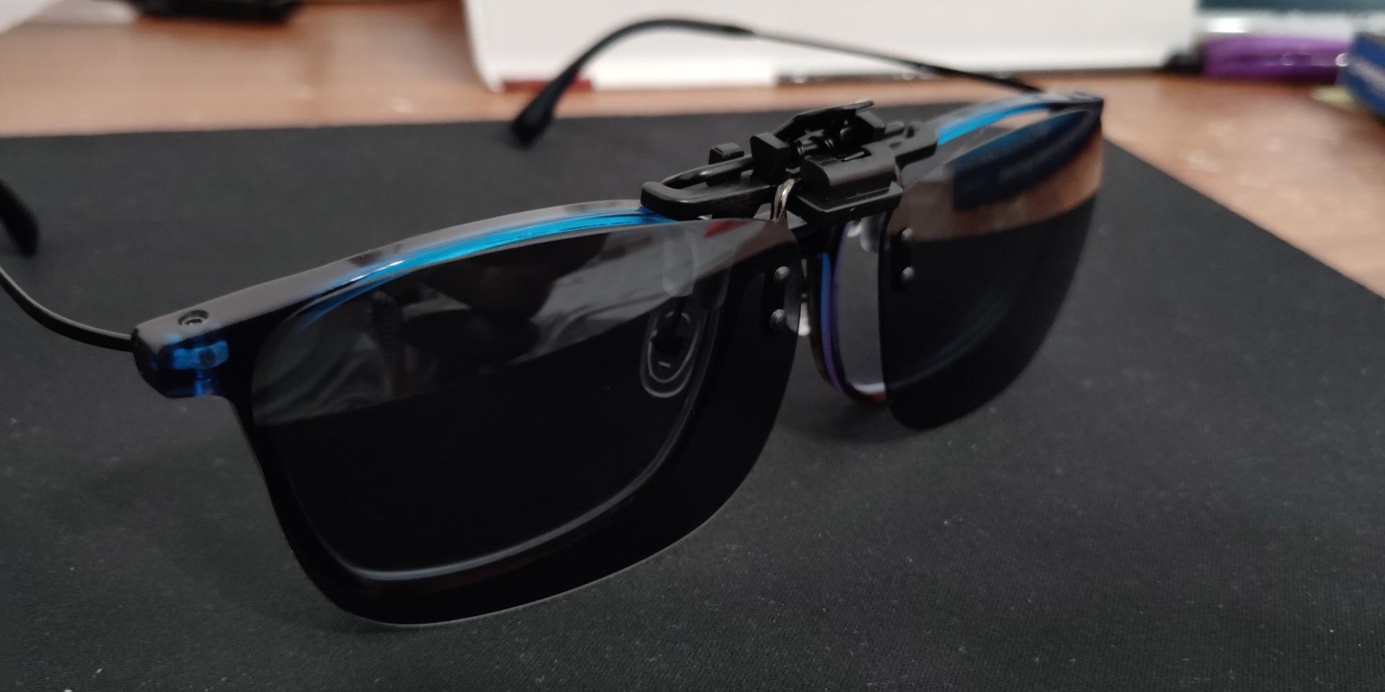 CAXMAN Polarized Clip-on Flip Up Metal Clip Rimless Sunglasses for Prescription Glasses customer photo 1