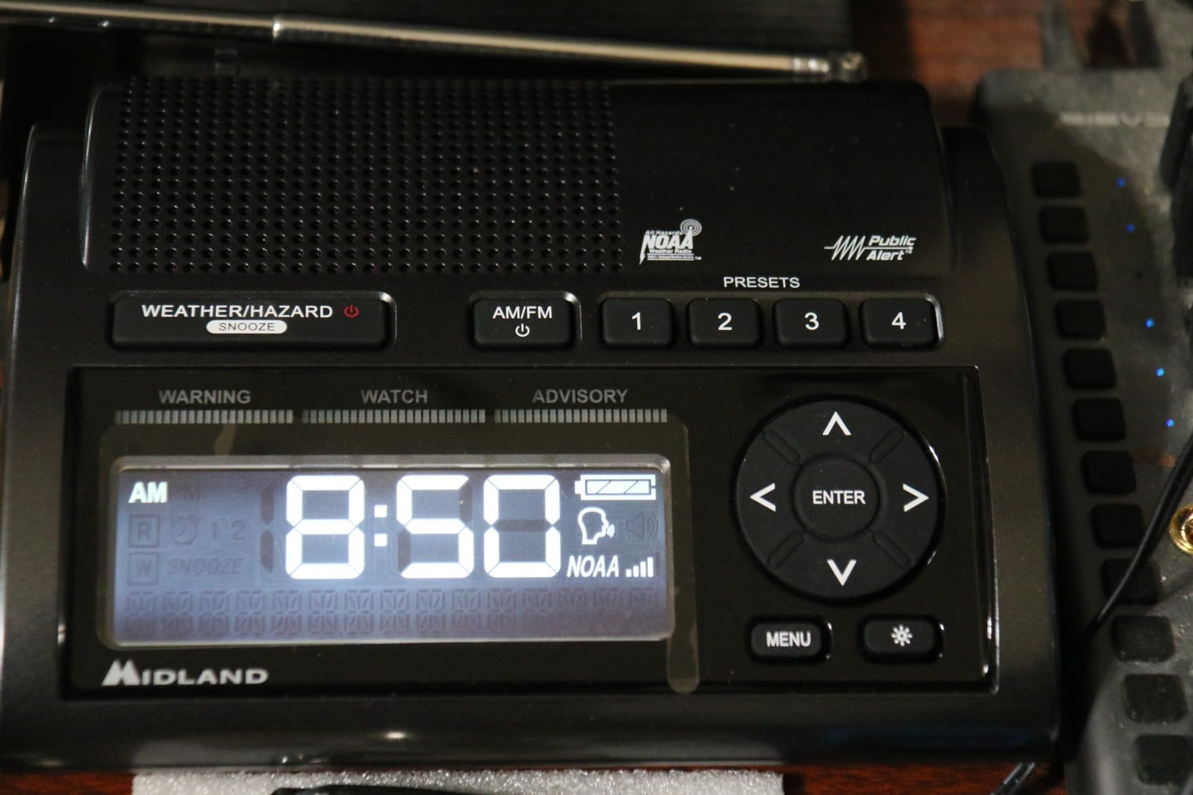 Midland WR400 Weather Radio Deluxe - NOAA Emergency Alert Scanner - Home Use with Battery Backup - Local County Programming Over 80 Emergency Voice Flashing Alerts - Alarm Clock AM/FM Radio customer photo 1