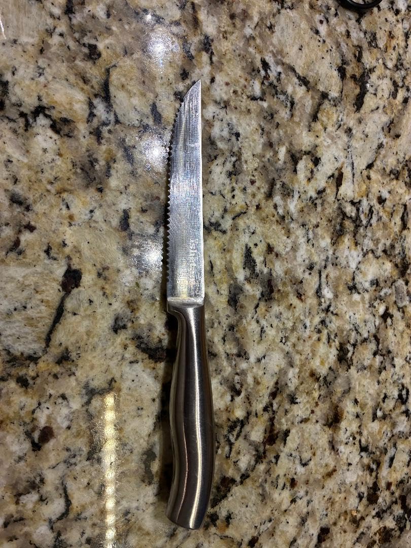 Steak Knife Set of 6, 4.5 inches Dishwasher Safe High Carbon Stainless Steel Knives, Silver customer photo 2