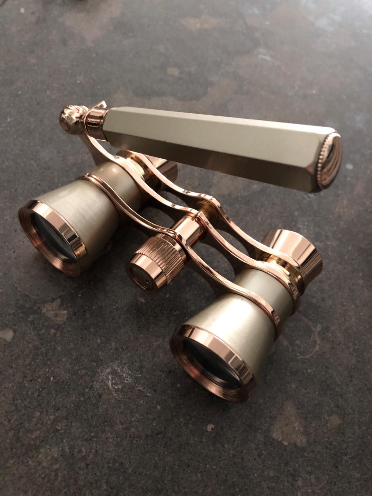 Aomekie Opera Glasses Binoculars 3X25 Theater Glasses Mini Binocular Compact with Handle for Adults Women in Musical Concert (Gold) customer photo 1