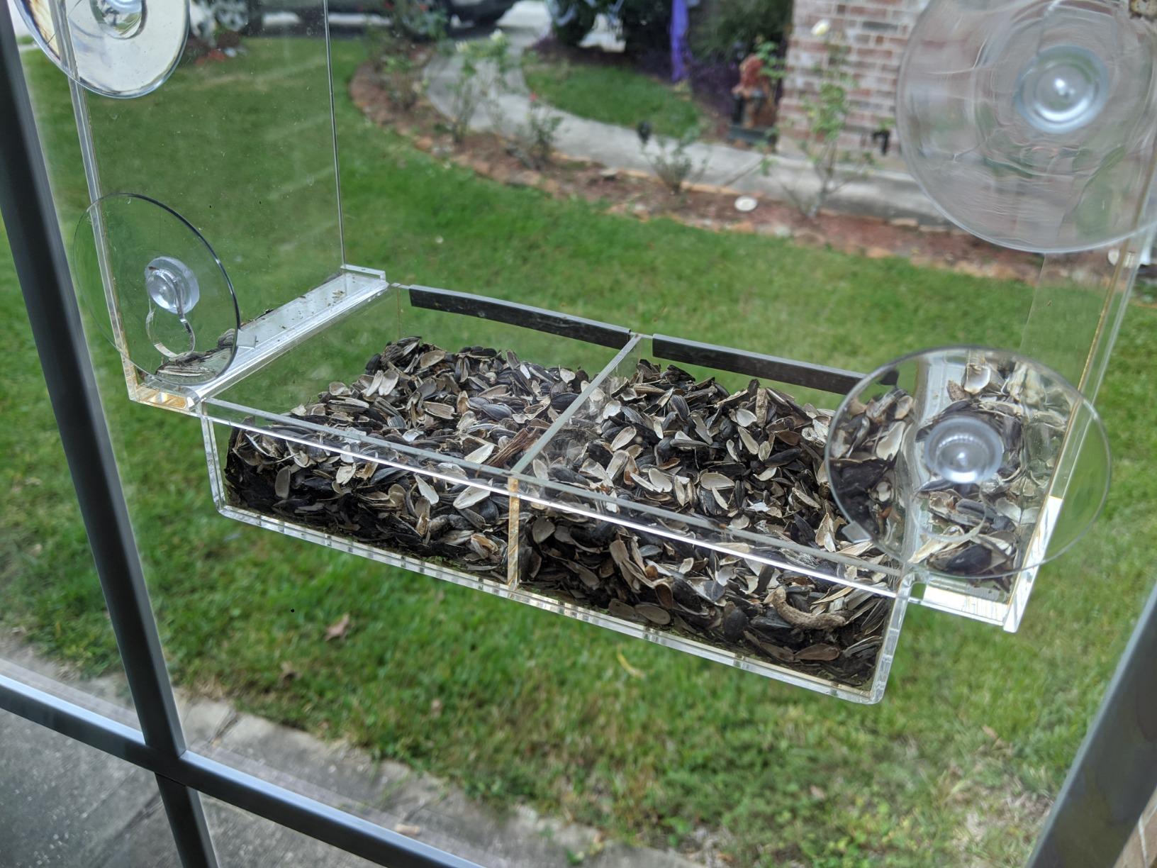 Window Bird Feeder with Strong Suction Cups Clear Transparent Bird House | Window Feeders for Outside, Balcony Glass Mount, Acrylic Cat, Kids & Elderly Viewing, Bird Watching, Slide-out Tray customer photo 1