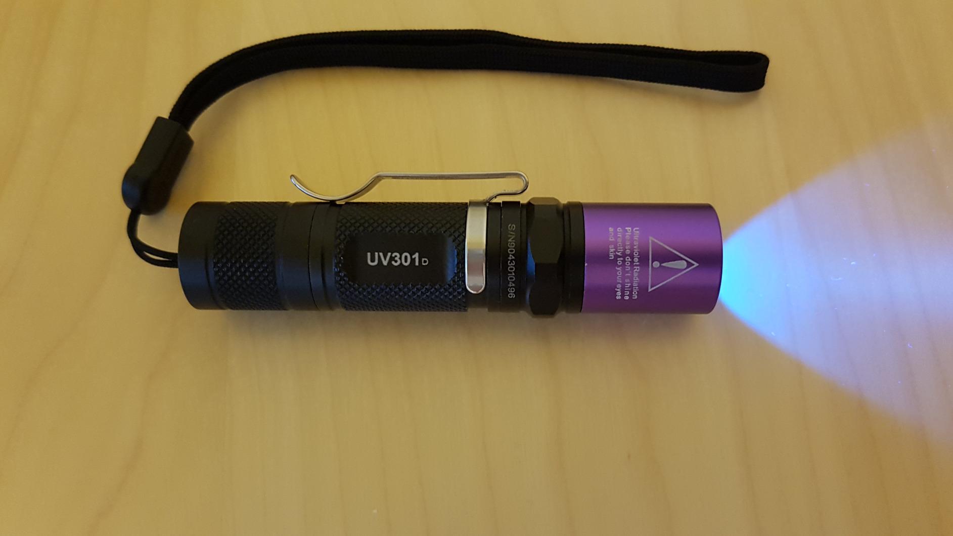 Black Light UV Flashlight 365nm Blacklight UV301D with LG LED Source,Black Filter Lens, Max.3000mW high Power for Resin Glue Curing Light, Rocks and Mineral Glowing,A/C Leak Detector customer photo 2