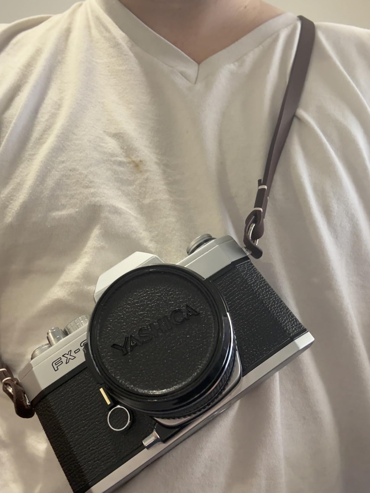 Thin Full Leather Camera Neck Strap for Mirrorless CP003 BR customer photo 2