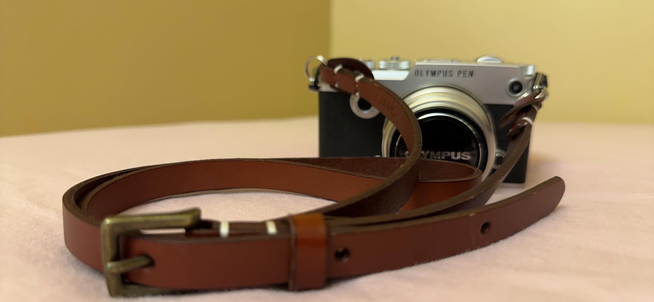 Buckled Leather Camera Neck Strap for Mirrorless Brown CP006 customer photo 1