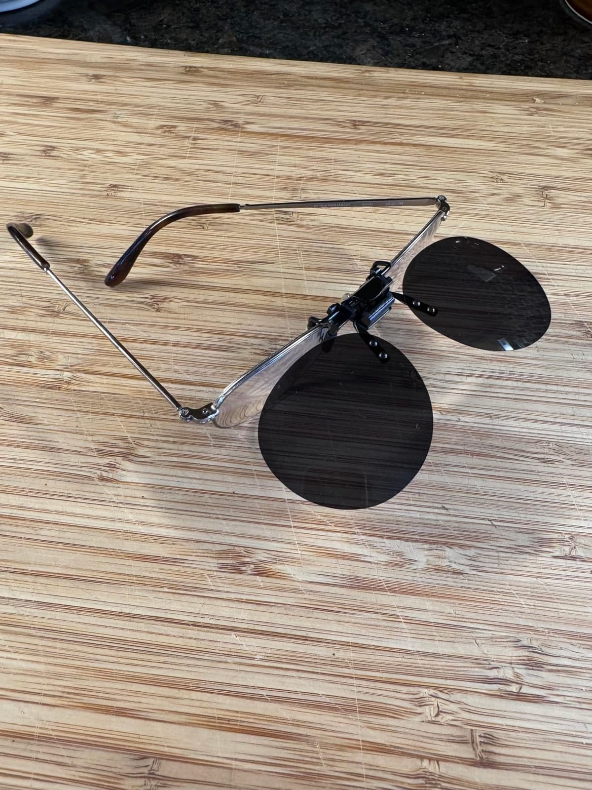 Clip-on Flip Up Polarized Sunglasses Rimless Over Prescription Glasses for Men Women customer photo 1