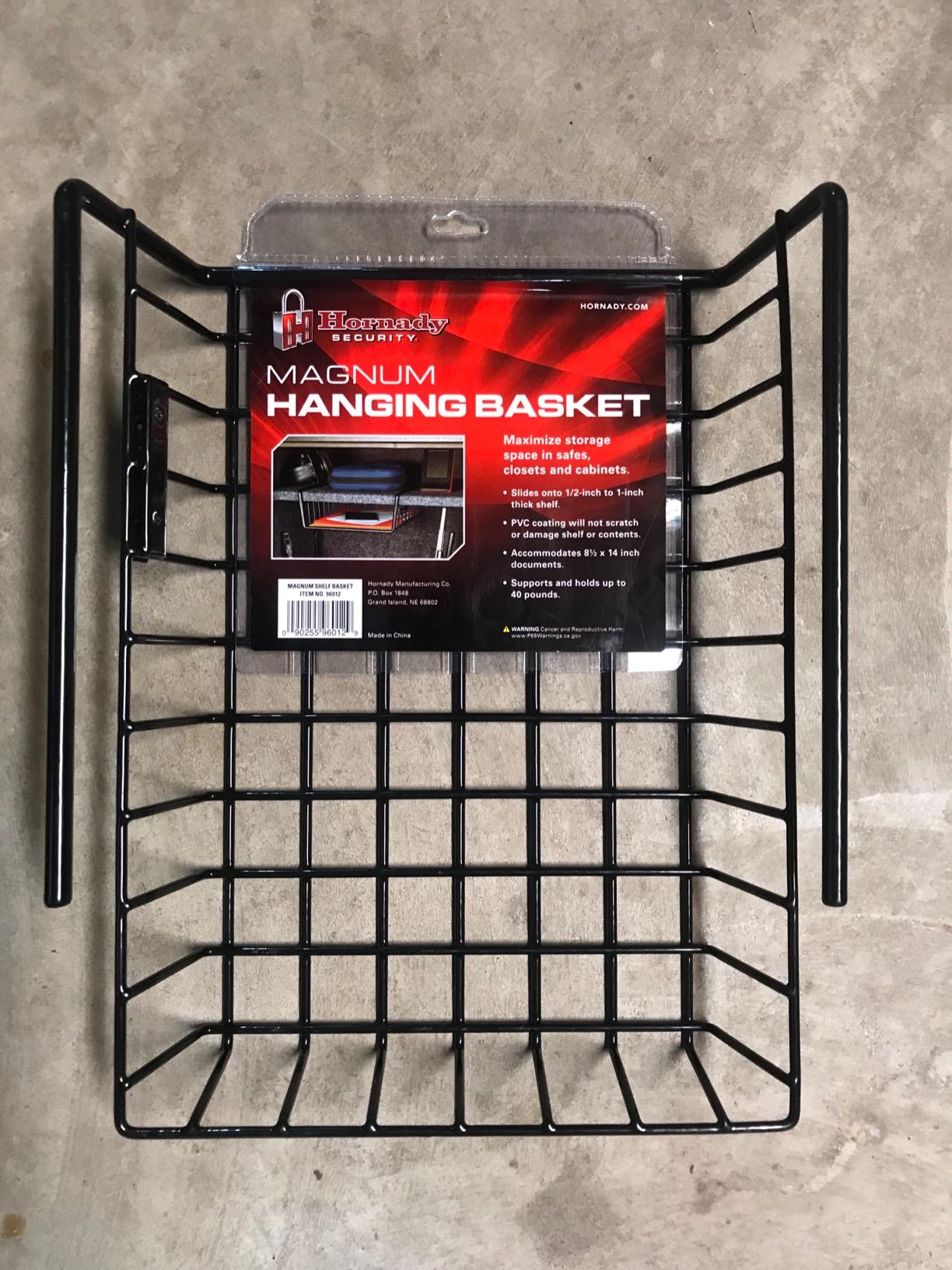 Hornady Hanging Shelf Document Basket, 96012 - Coated Wire Basket Maximizes Storage for Documents, Gun Accessories, & Ammo - Easy Access Under Shelf Storage for Gun Safes - Holds Up to 40 Pounds customer photo 2