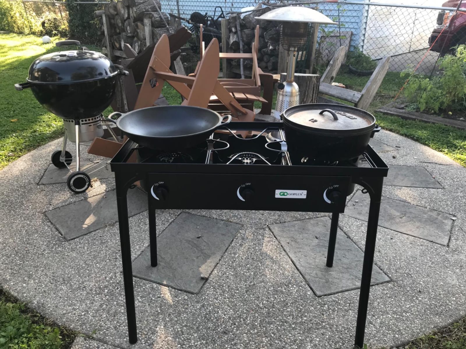 Goplus Outdoor Camping Stove, 3 Burner Propane Gas Cooker customer photo 2